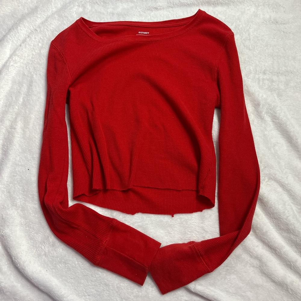 Red Long Sleeve Top